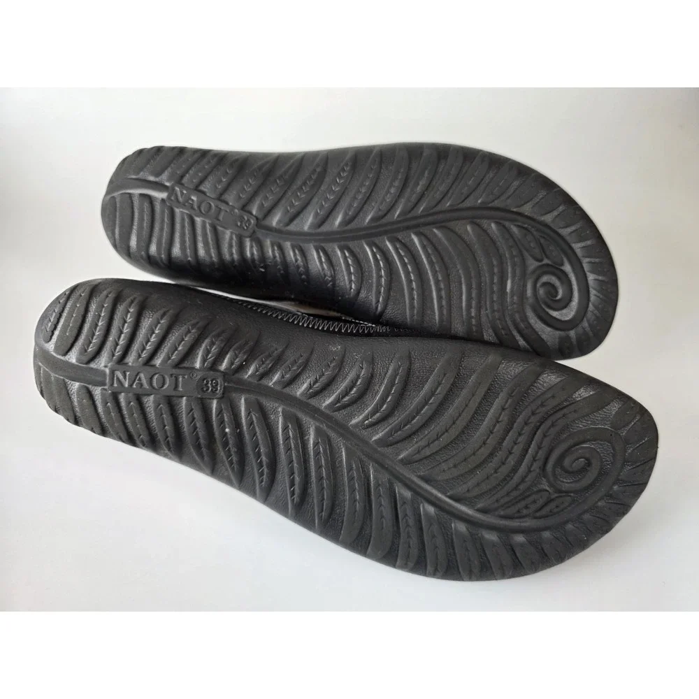 Naot Kirei Mary Jane Black Suede Leather Comfort Shoes Womens 39 US8/8.5